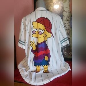 Lisa Simpson "Whatever" Button Up Jersey Shirt